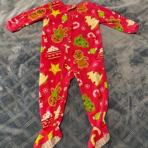 Girls 18 mo fleece zipper footed pajama